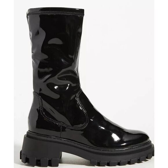 SCHUTZ KENDY LUG SOLE BOOT PATENT LEATHER NOOB SZ 7.5